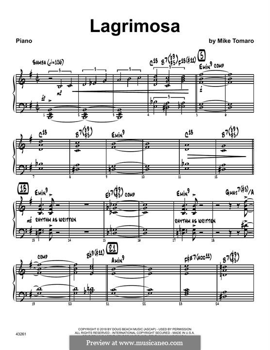 Lagrimosa: Klavierstimme by Mike Tomaro