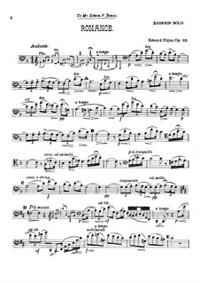 Romanze für Fagott und Klavier, Op.62: Version für Fagott und Klavier by Edward Elgar