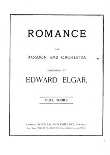 Romanze für Fagott und Klavier, Op.62: Vollpartitur by Edward Elgar