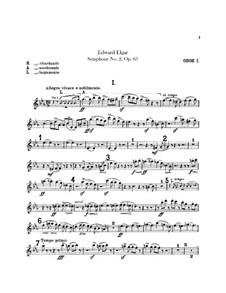 Sinfonie Nr.2 in Es-Dur, Op.63: Oboen- und Englischhornstimmen by Edward Elgar