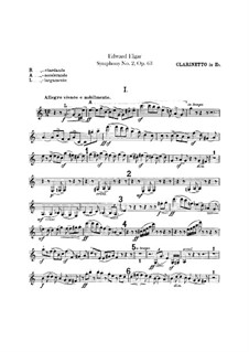 Sinfonie Nr.2 in Es-Dur, Op.63: Klarinettenstimme in Es by Edward Elgar