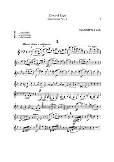 Sinfonie Nr.2 in Es-Dur, Op.63: Klarinettenstimmen by Edward Elgar