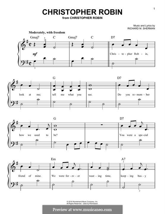 Christopher Robin (from Christopher Robin): Für Klavier by Geoff Zanelli