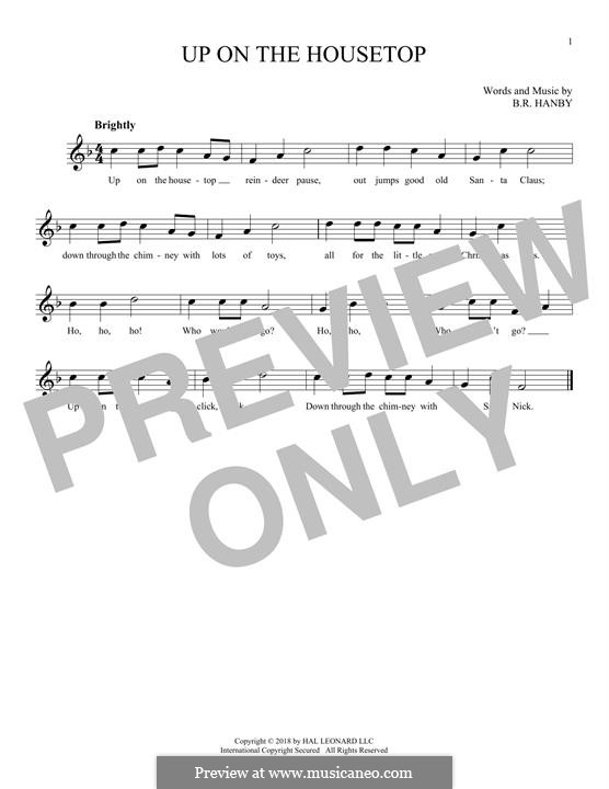 Up on the House Top: Für Flöte by Benjamin Russel Hanby