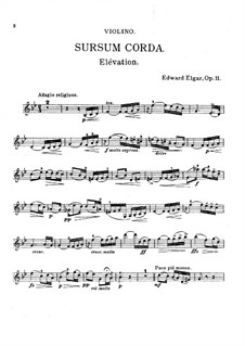 Sursum corda (Élévation), Op.11: Für Violine und Klavier by Edward Elgar