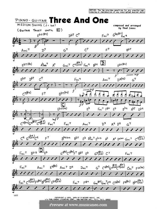 Three and One: Klavierstimme by Thad Jones