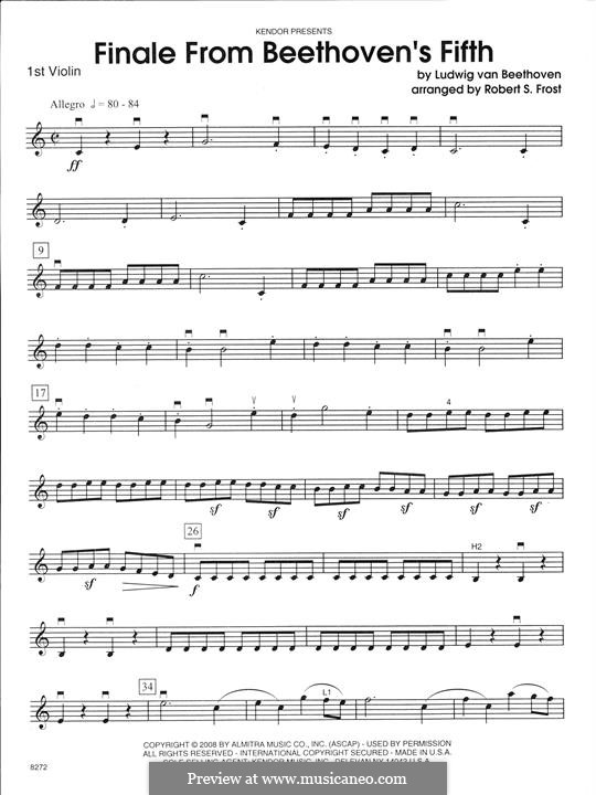 Teil IV: For strings – 1st Violin part by Ludwig van Beethoven
