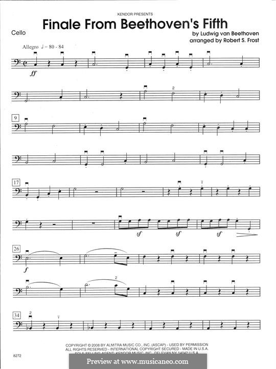 Teil IV: For strings – Cello part by Ludwig van Beethoven