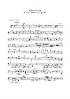 Konzert für Cello und Orchestre, Op.85: Violinstimme I by Edward Elgar