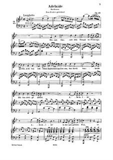 Adelaide, Op.46: Für Stimme und Klavier (Deutscher Text) by Ludwig van Beethoven