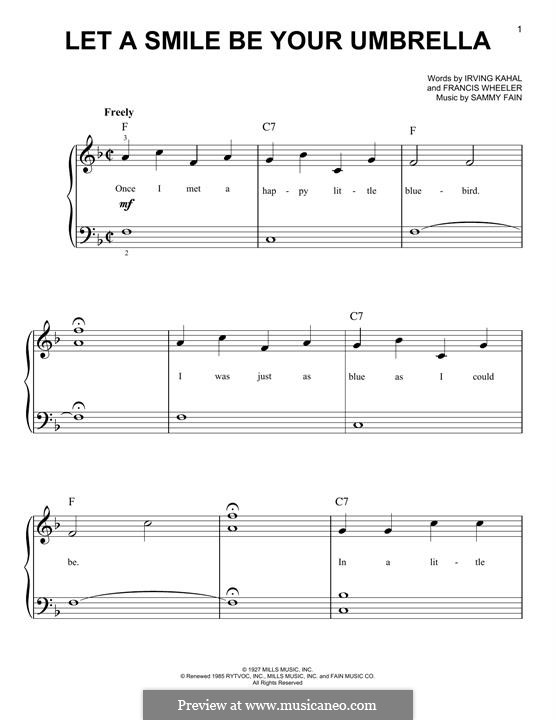 Let a Smile Be Your Umbrella: Für Klavier by Francis Wheeler, Sammy Fain