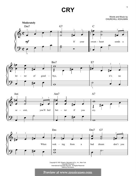 Cry: Für Klavier, leicht by Churchill Kohlman