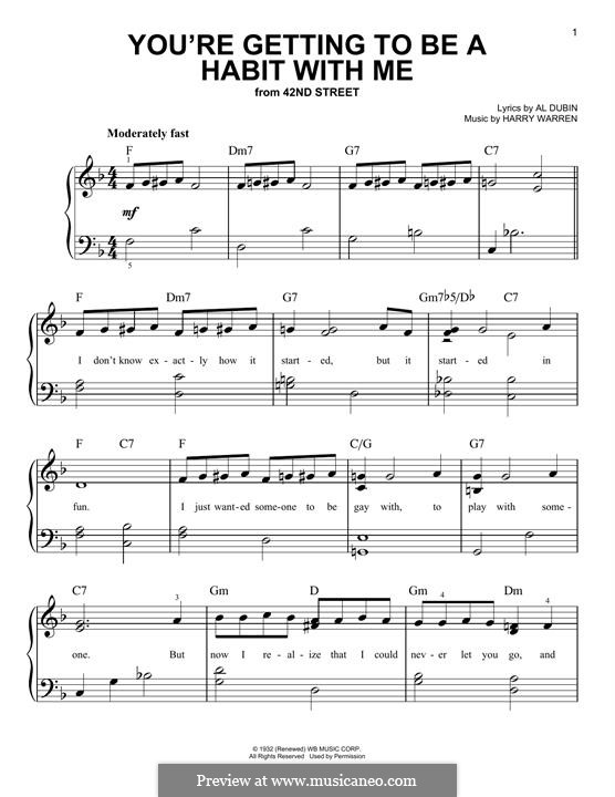 You're Getting To Be a Habit with Me: Für Klavier by Harry Warren