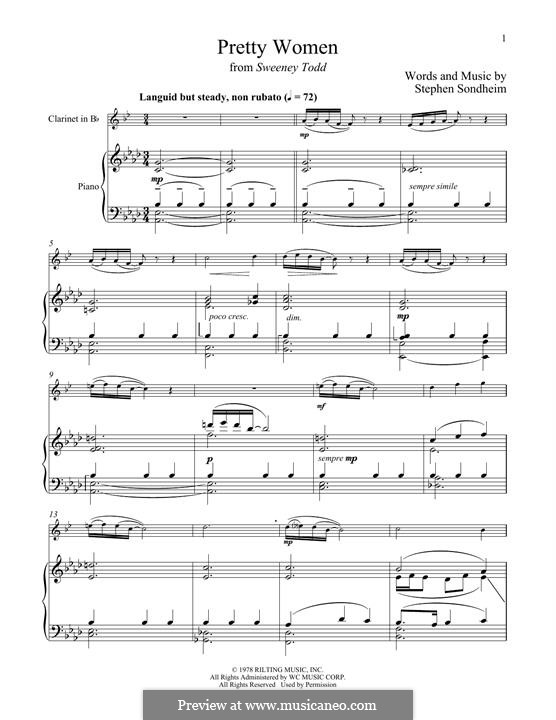 Pretty Women: Für Klarinette und Klavier by Stephen Sondheim