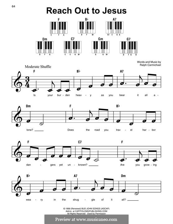 Reach Out To Jesus (Elvis Presley): Für Klavier by Ralph Carmichael