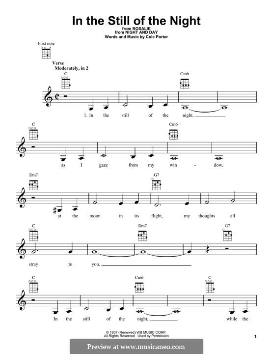 In the Still of the Night: Für Ukulele by Cole Porter