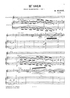 Solo Nr.11 für Klarinette und Klavier, Op.28: Solo Nr.11 für Klarinette und Klavier by Hyacinthe Eléonore Klosé