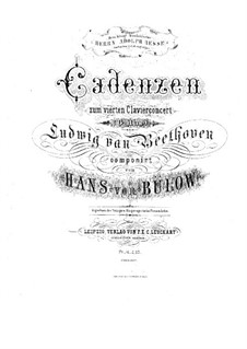 Kadenzen zum Klavierkonzert Nr.4 von Beethoven: Solo Stimme by Hans Bülow