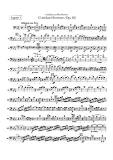 Ouvertüre Coriolan, Op.62: Fagottstimmen I, II by Ludwig van Beethoven