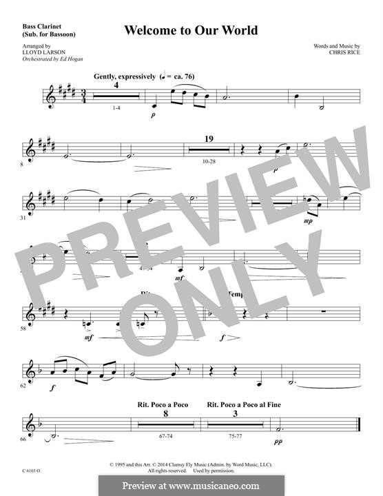 Welcome to Our World: Bass Clarinet part by Chris Rice