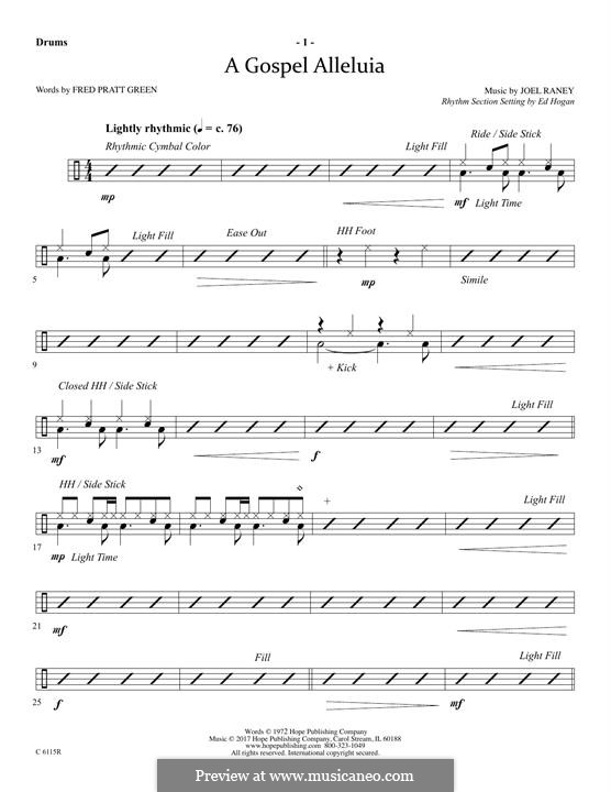 A Gospel Alleluia: Drums part by Joel Raney