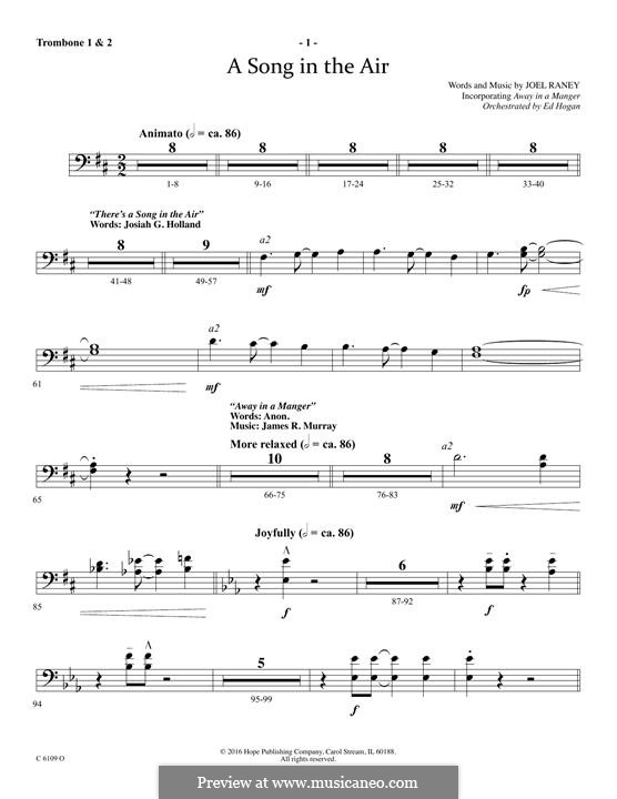 A Song in The Air: Trombone 1 & 2 part by Joel Raney