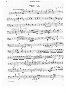 Trio für Violine, Cello und Klavier Nr.6, Op.70 No.2: Cellostimme by Ludwig van Beethoven