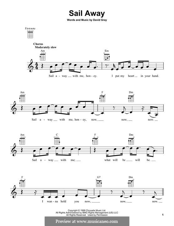 Sail Away: Für Ukulele by David Gray