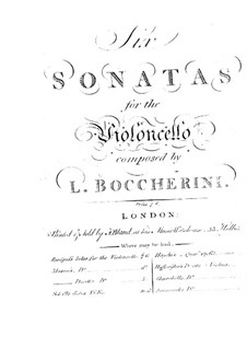 Sechs Sonaten für Cello und Basso Continuo, G.1, 4-6, 10, 13: Sechs Sonaten für Cello und Basso Continuo by Luigi Boccherini