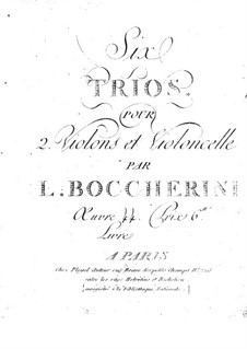 Streichtrios, G.116-118 Op.54: Cellostimmen by Luigi Boccherini