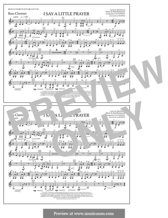 I Say a Little Prayer (arr. Jay Dawson) Aretha Franklin: Bass Clarinet part by Burt Bacharach