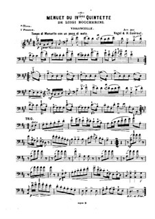 Menuett: Für Violine (oder Flöte, oder Cello) und Klavier – Cellostimme by Luigi Boccherini