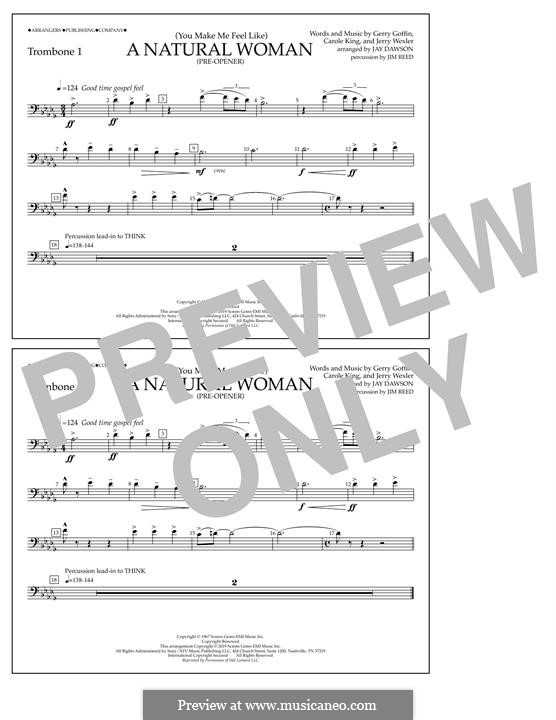 (You Make Me Feel Like) A Natural Woman (Pre-Opener) Aretha Franklin: Trombone 1 part by Carole King, Gerry Goffin, Jerry Wexler