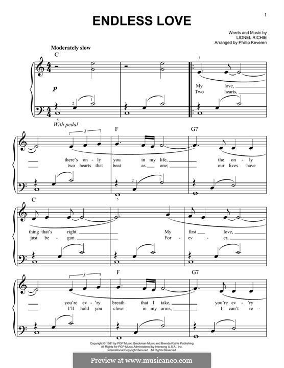 Endless Love: Für Klavier, leicht by Lionel Richie