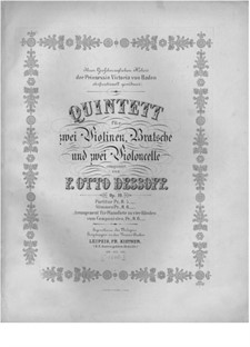 Streichquintet in G-Dur, Op.10: Stimmen by Felix Otto Dessoff