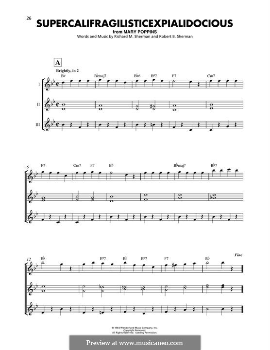 Supercalifragilisticexpialidocious (from Mary Poppins): Für Ukulele by Richard M. Sherman, Robert B. Sherman