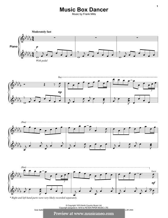 Music Box Dancer von F. Mills Noten auf MusicaNeo