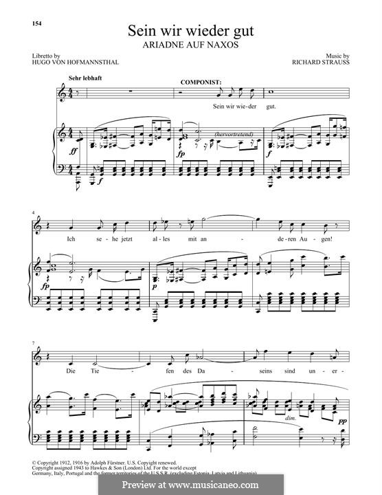 Ariadne auf Naxos, Op.60: Sein wir wieder gut by Richard Strauss