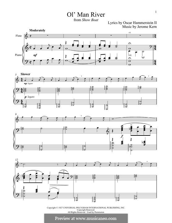 Ol' Man River (from Show Boat): Für Flöte und Piano by Jerome Kern