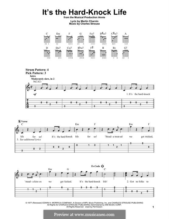 It S The Hard Knock Life From Annie Von C Strouse Noten Auf Musicaneo