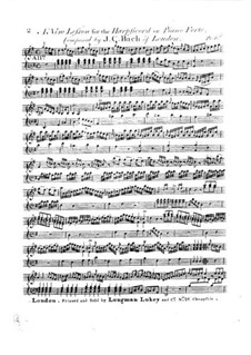 Sonate 'A New Lesson' in G-Dur, W A10b: Sonate 'A New Lesson' in G-Dur  by Johann Christian Bach