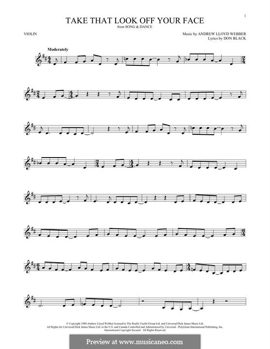 Take That Look Off Your Face: Für Violine by Andrew Lloyd Webber