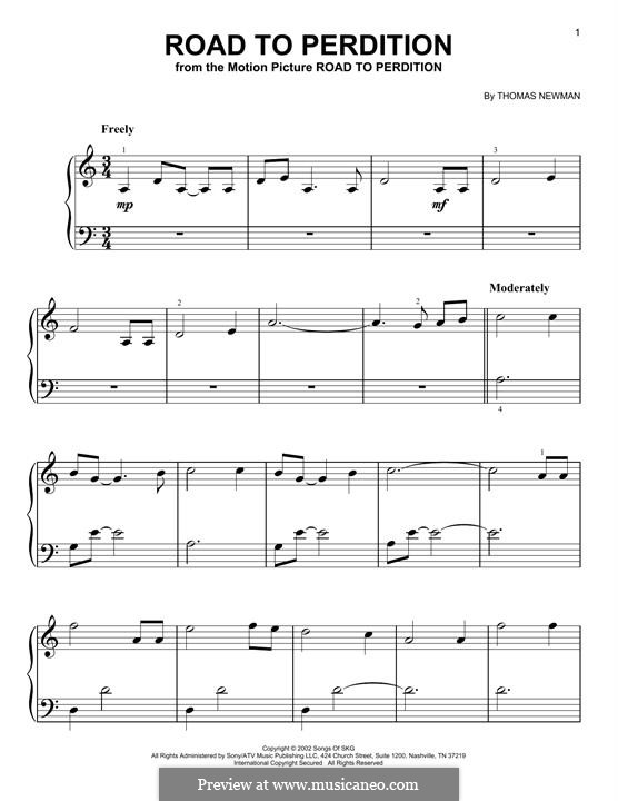 Road to Perdition: Für Klavier by Thomas Newman