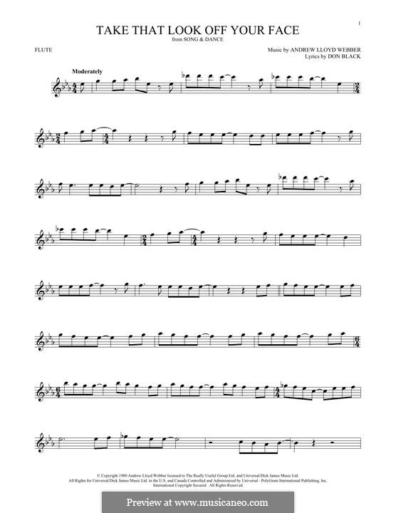 Take That Look Off Your Face: Für Flöte by Andrew Lloyd Webber