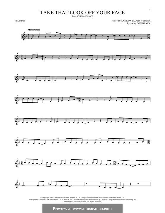 Take That Look Off Your Face: Für Trompete by Andrew Lloyd Webber