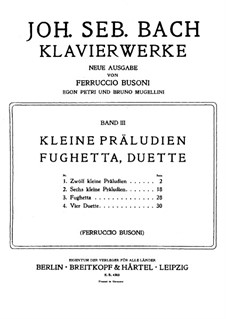 Zwei kleine Präludien, BWV 924, 939: Zwei kleine Präludien by Johann Sebastian Bach