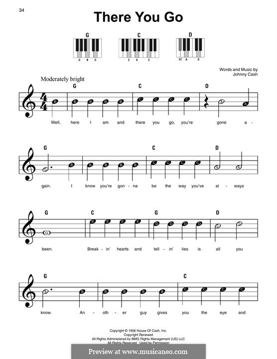 There You Go: Für Klavier by Johnny Cash