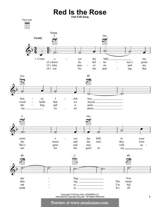 Red is the Rose: Für Ukulele by folklore