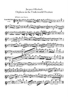 Orpheus in der Unterwelt. Ouvertüre zu Oper von J. Offenbach: Klarinettenstimmen by Carl Binder