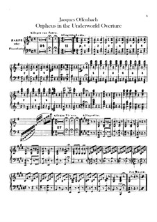 Orpheus in der Unterwelt. Ouvertüre zu Oper von J. Offenbach: Harfe- oder Klavierstimme by Carl Binder